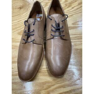 Gordon Rush Oxford Men's 10 Brown Leather Lace Up Almond Toe Formal Shoes S44